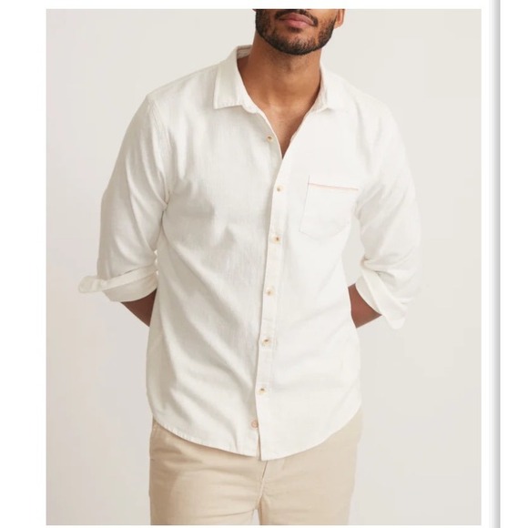 Marine Layer Off-White Casual Button Down Shirt - Picture 2 of 11